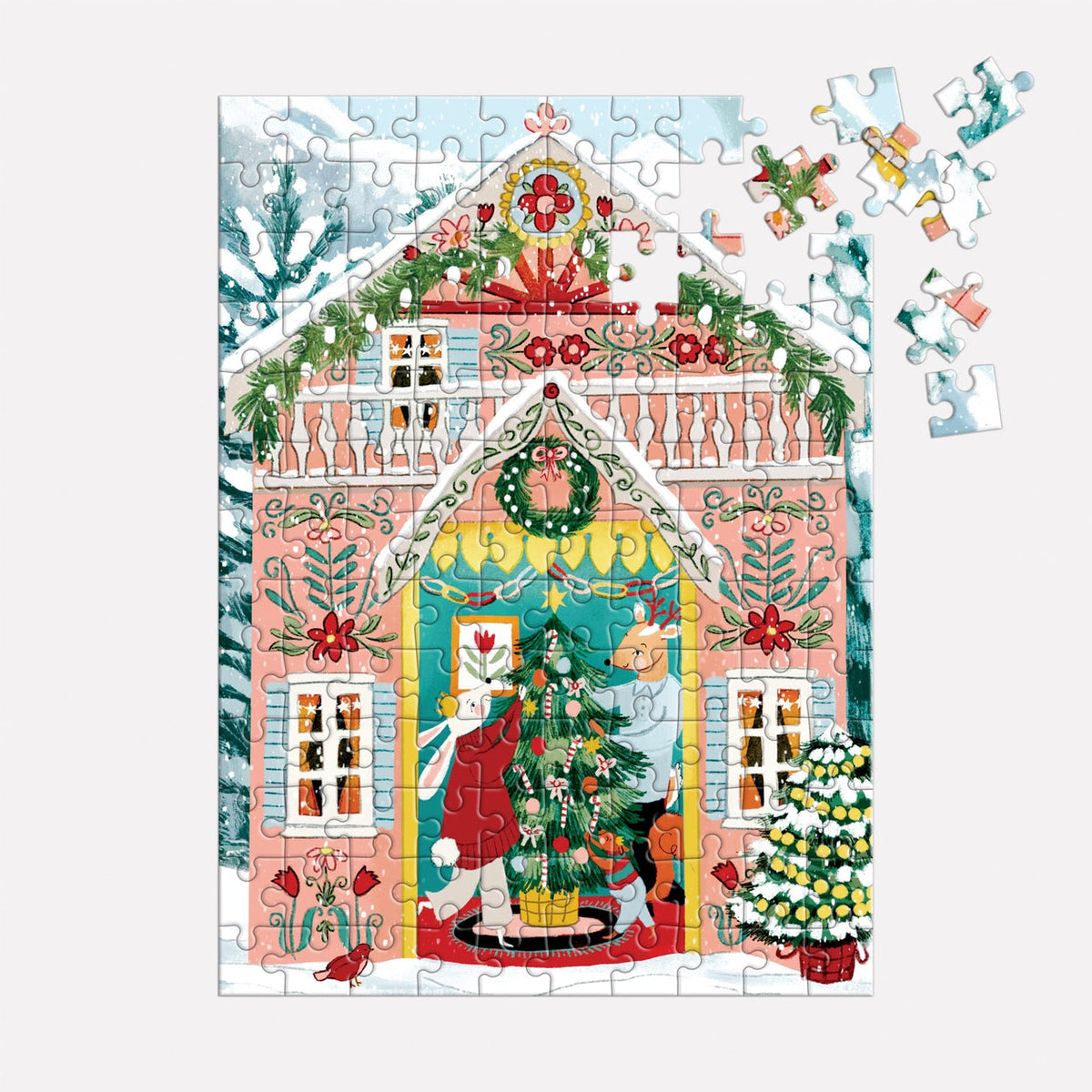 Swiss Chalet adorno navideño rompecabezas 130 piezas