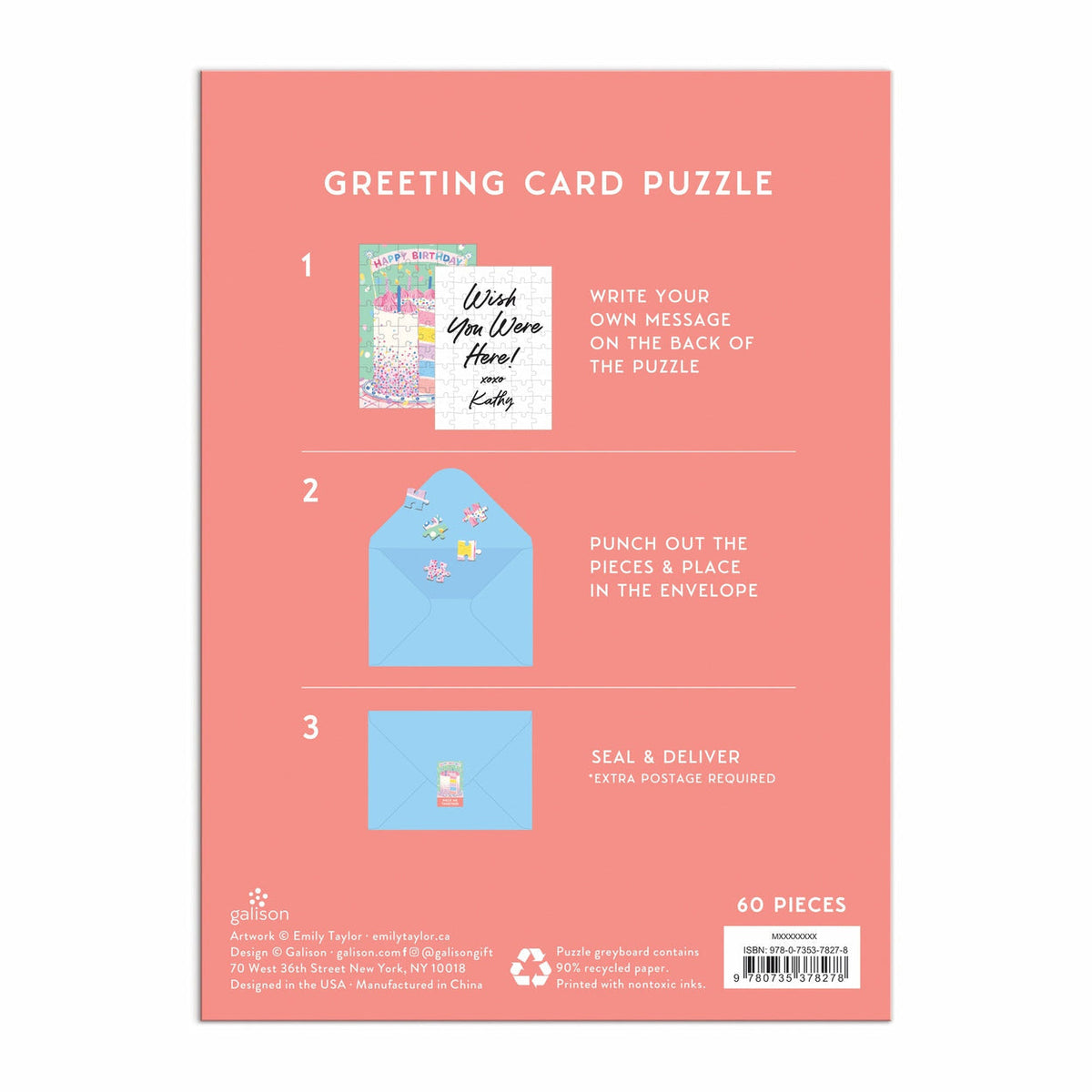 Confetti Birthday Cake tarjeta rompecabezas 60 piezas