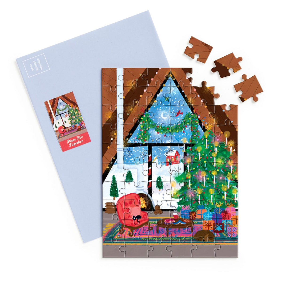 Cozy Cabin tarjeta rompecabezas 60 piezas