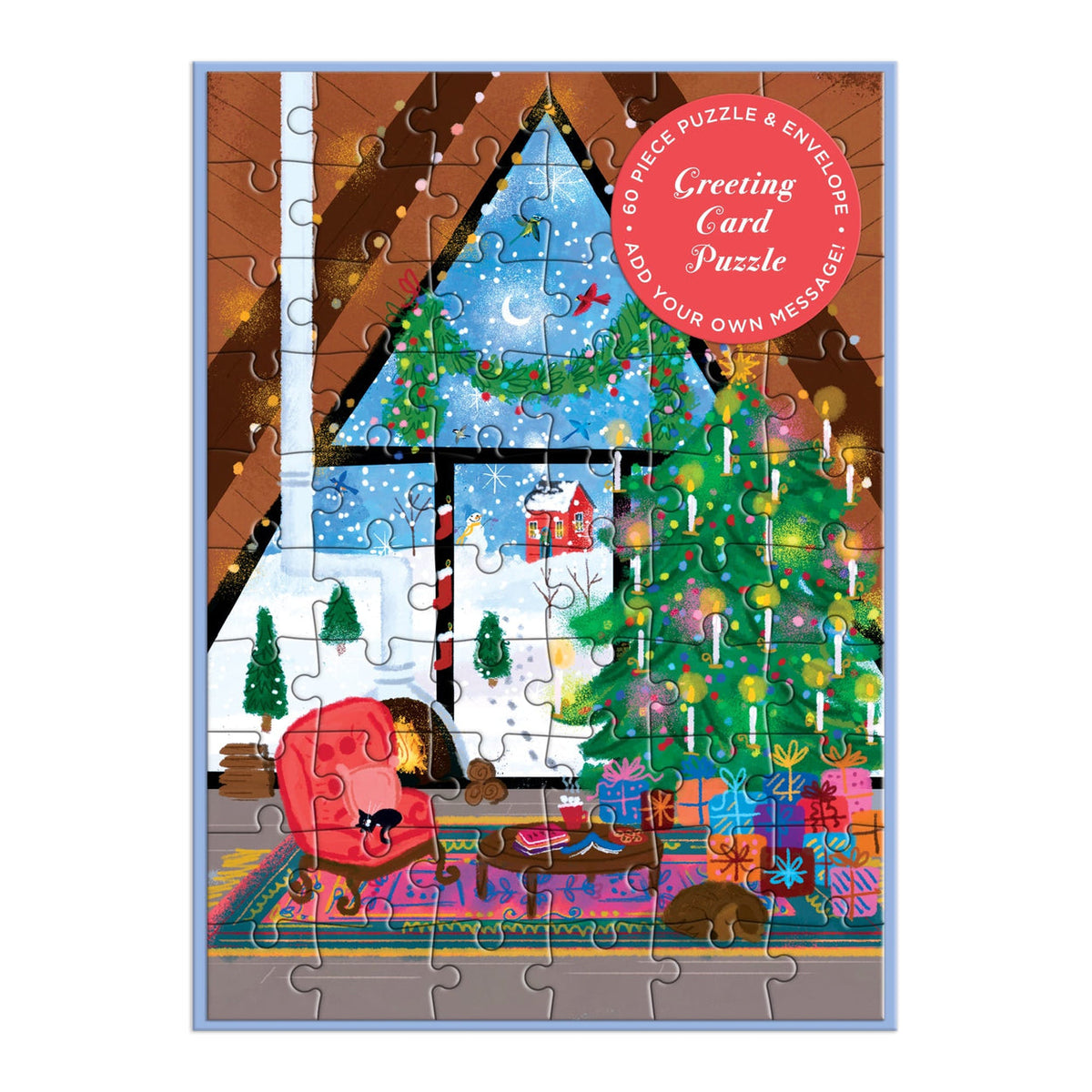 Cozy Cabin tarjeta rompecabezas 60 piezas