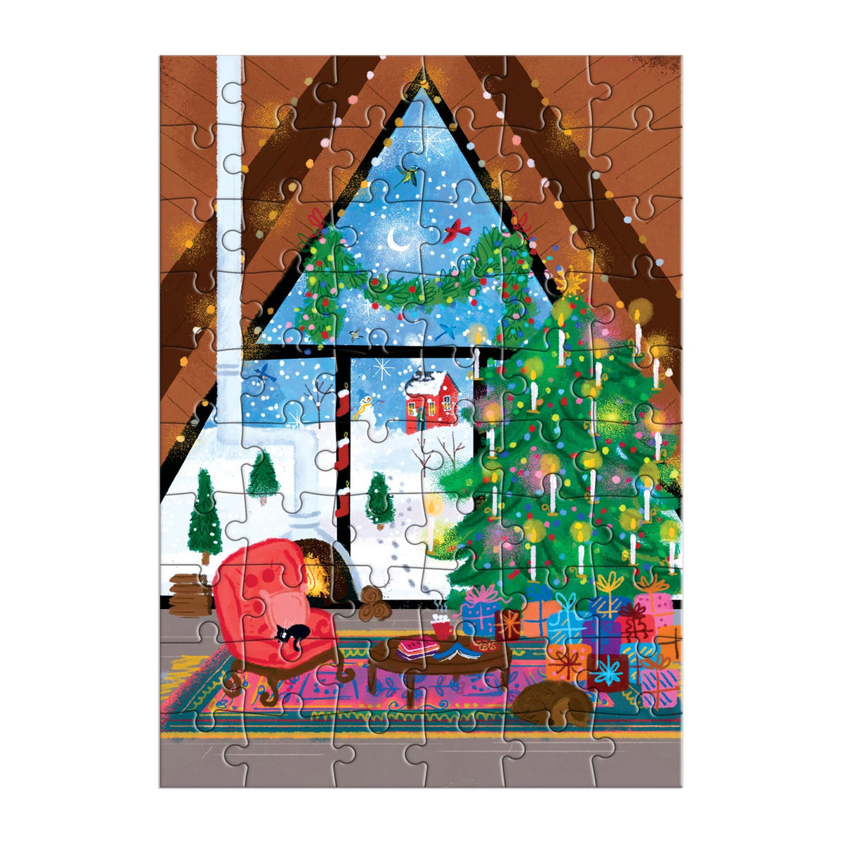 Cozy Cabin tarjeta rompecabezas 60 piezas