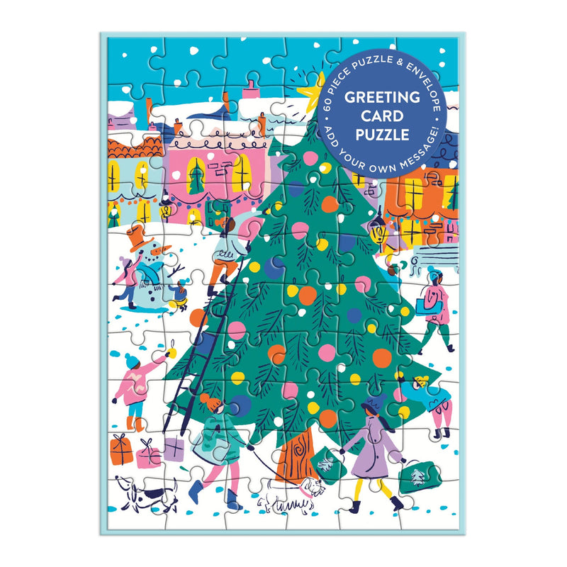 Merry & Bright tarjeta rompecabezas 60 piezas
